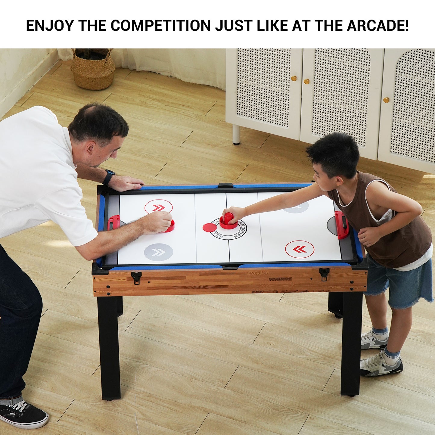 48in Folding Portable Combination Game Table Set With Ping Pong, Air Hockey, Pool Billiards For Kids And Adults, Indoor And Outdoor Games